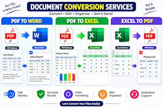 convert PDF to word excel and excel to PDF accurately