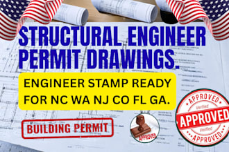 prepare structural engineer permit drawings engineer stamp for nc wa nj colorado