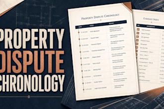 prepare a property dispute chronology and evidence index