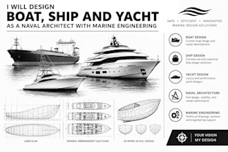 design boat, ship and yacht as a naval architect with marine engineering