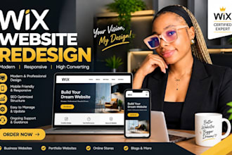 redesign wix website, wix website design and responsive wix website