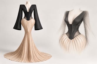 design custom dress concepts and fashion illustrations