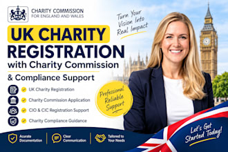 register UK charity with charity commission and charity compliance
