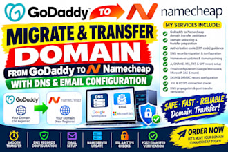 migrate transfer domain from godaddy to namecheap with dns email configuration