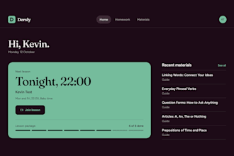 build a student portal website for tutors and language schools