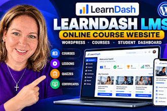 build learndash lms wordpress online course website and elearning platform