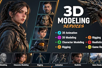 hyper realistic 3d game character with detailed