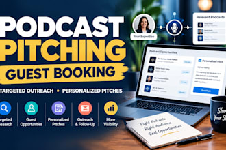 research and pitch targeted podcasts for guest booking