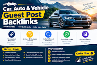 provide car, auto, and vehicle niche guest posting services
