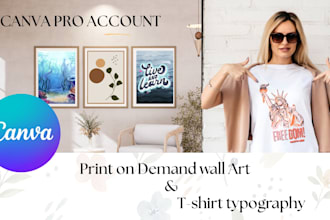 design printable wall art and tshirt design on canva for etsy