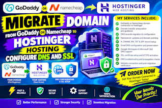 migrate domain from godaddy namecheap to hostinger hosting configure dns and SSL