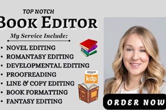 do developmental editing and line editing for romantasy novel fantasy story book