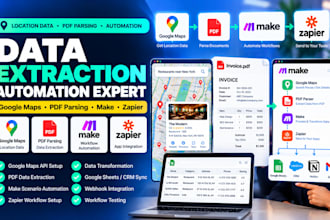 connect google maps pdf parsing make and zapier systems