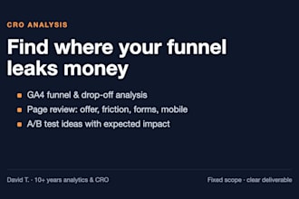 analyse your conversion funnel with ga4 and give split test ideas