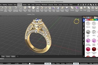 create jewelry cad models for 3d printing, casting and rendering