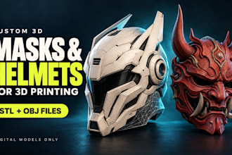 model custom 3d mask and cosplay helmet stl files for 3d printing