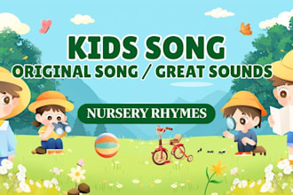 write, sing and produce children song, adlib intro and nursery rhymes, kids song