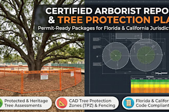 prepare certified arborist report and tree protection plan for fl and ca permits