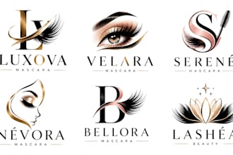 design a professional makeup cosmetics, eyelashes, beauty, feminine mascara logo