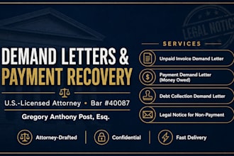 draft a powerful US debt collection demand letter for unpaid debt