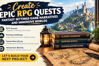 create epic rpg quests fantasy settings game narratives and immersive worlds