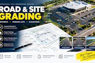 design roadway, driveway and parking lot grading plans