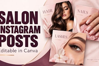 design editable canva instagram posts for beauty salons