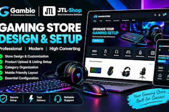 build gambio jlt shop gaming store design product upload listing setup