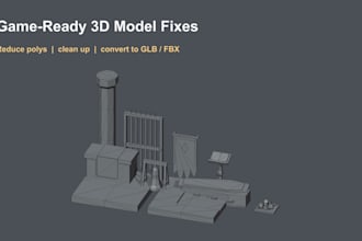 optimize, fix or convert your 3d model to glb or fbx for games