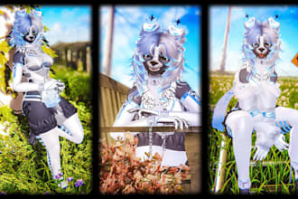 do custom furry vrchat avatar vrc furry 3d nsfw vr character 3d fursona model