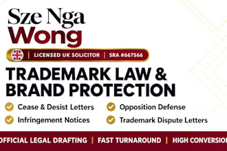 draft a formal trademark infringement letter by a UK solicitor