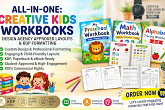 design montessori workbooks, preschool worksheets, and kids activity workbooks,