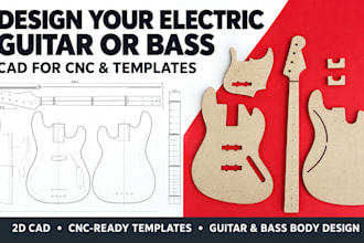 design electric guitar or bass in cad for cnc template