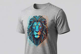 create custom tshirt design and professional mockups