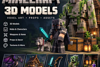 create minecraft 3d models, mods, props and voxel art