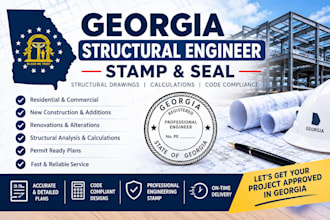 provide city permit drawings as georgia architect for permit plan engineer stamp