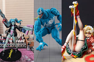 3d print and paint anime action figure miniature painting stl resin printing