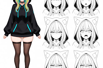 design an anime vtuber or custom oc character art
