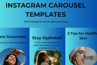 design editable canva instagram carousel templetes for skin