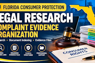 research florida consumer laws and organize complaint evidence files