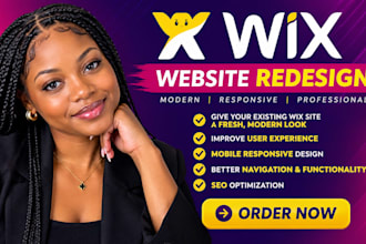redesign wix website, revamp wix website design business website landing page