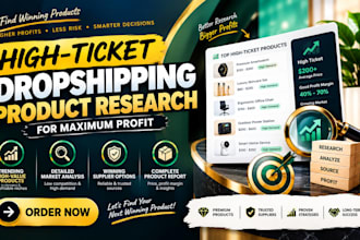 create high ticket dropshipping shopify store product research website design