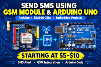 do an arduino uno project that sends SMS messages using a GSM module