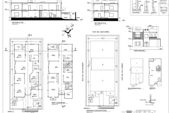 create top down layout, pdf to autocad blueprint, permit villa elevation drawing