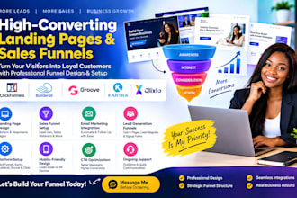 build landing page sales funnel via clickfunnel builderall groove kartra clixlo