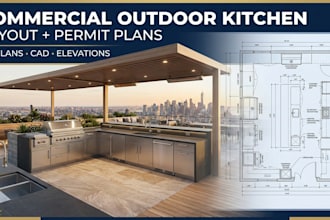 design commercial outdoor kitchen plans and permit drawings