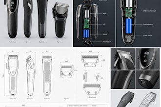 model professional electric hair clippers in 3d cad for manufactural