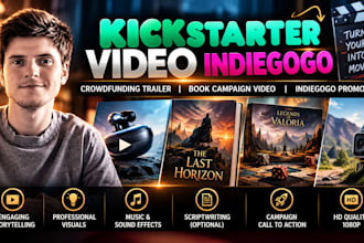 do kickstarter video, crowdfunding trailer, book campaign video, indiegogo promo