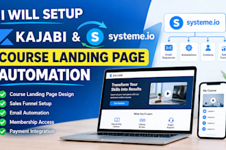 setup kajabi system io course landing page automation