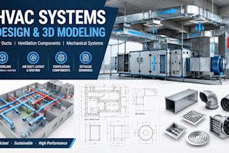 design hvac systems, air ducts, and ventilation components in 3d